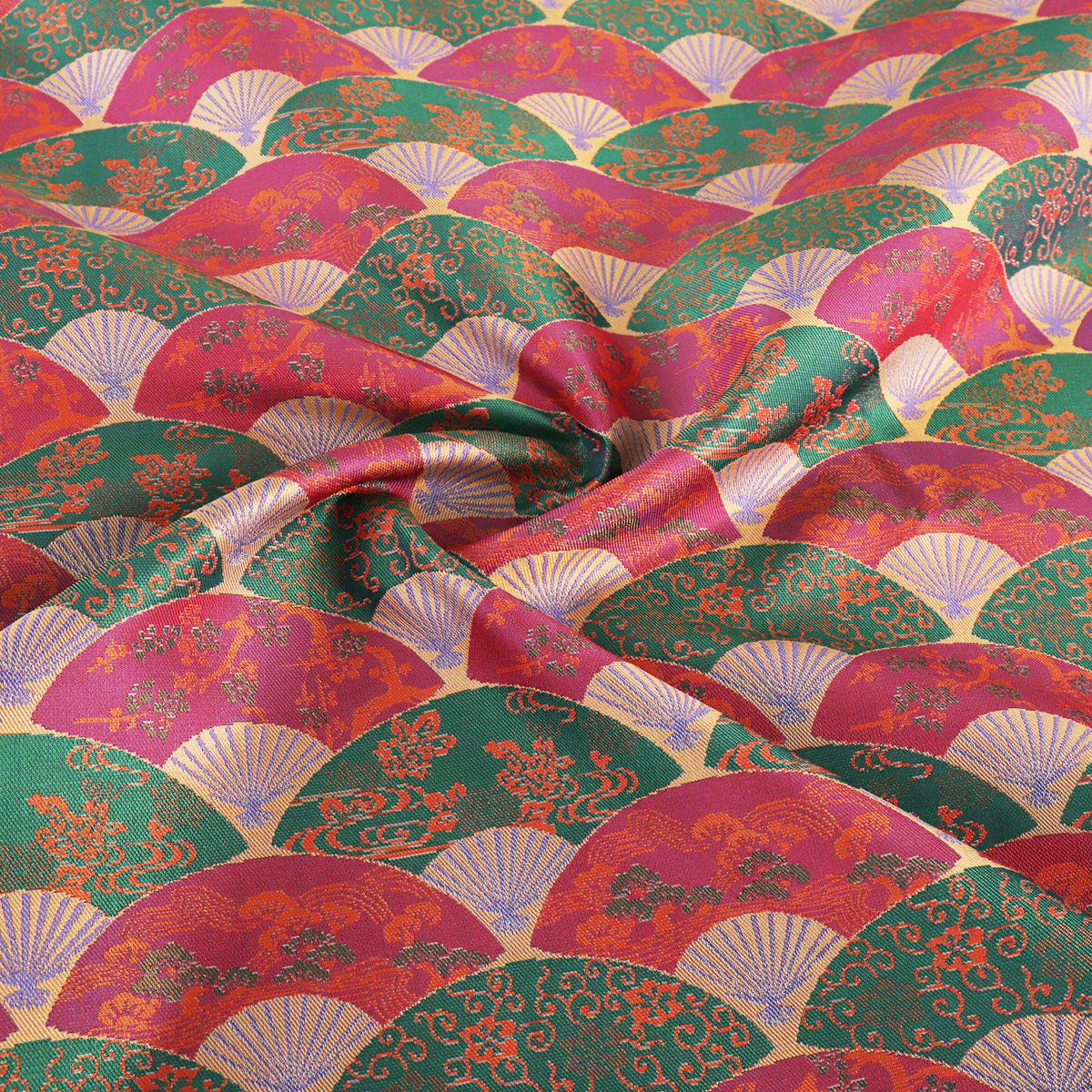 White Silk Brocade Fabric: 58" Emperor Tibetan Style, Costume, Decor