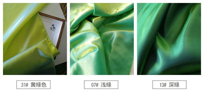 Two Tone Silky Taffeta Fabric: Chameleon Reflective Hanbok Dress, 59"W, Meter