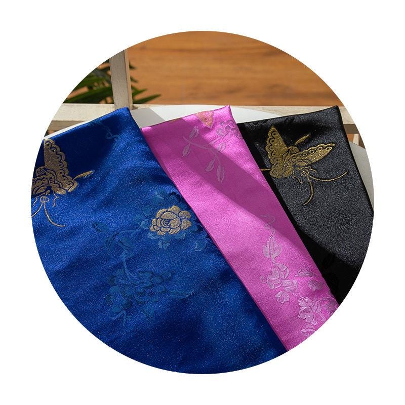 Butterfly Brocade Fabric: 55" Gold Rose Emperor Tibetan Style