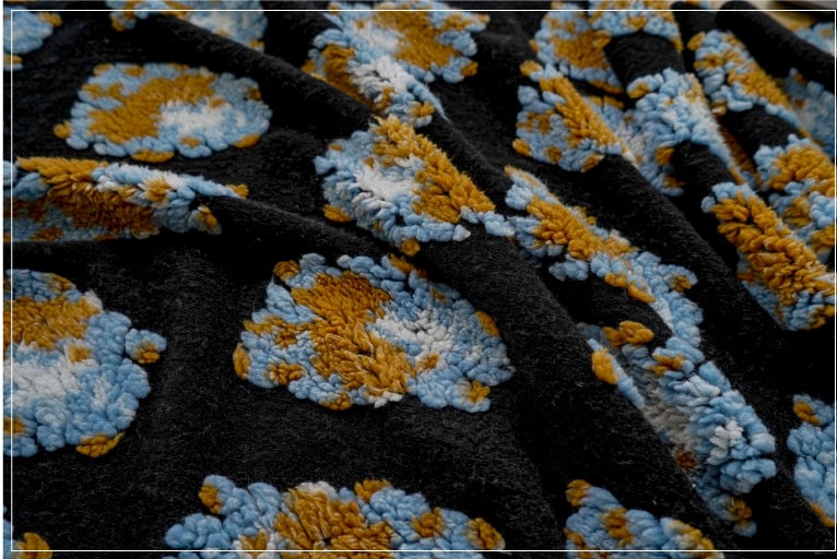 Floral Lamb Velvet Fabric: Soft Plush Upholstery, Costume & Bag Fabric (63" W)