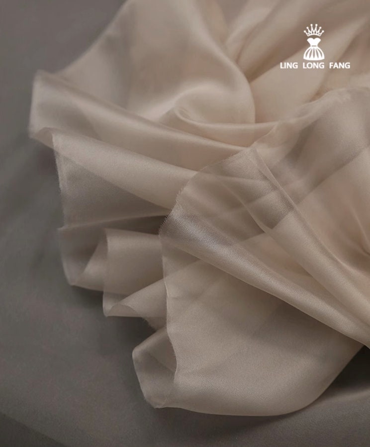 Tissu organza transparent : Voile de mariée uni, tissu pour costume - 150 cm de large