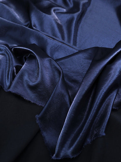 Glitter-Glazed Silk Satin Fabric: Gradient Silky Dress Material, 58" Wide