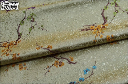 Tissu brocart à fleurs de prunier : rayonne 59''L Cheongsam Qipao