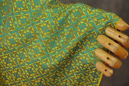 Teal Green Silk Brocade Fabric: Traditional Upholstery & Sewing, 59" Wide