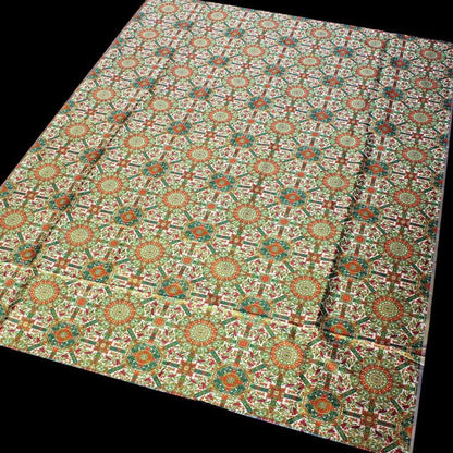 Mongolian Bada Fabric: Tibetan Caisson Pattern Rayon, 58"W, By The Meter