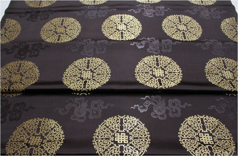Chinese Brocade Fabric: Mongolian Gown Style, 29.5"W