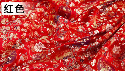 Tissu brocart de soie Koi : 150 cm de large, style chinois, en rayonne, idéal pour la couture.