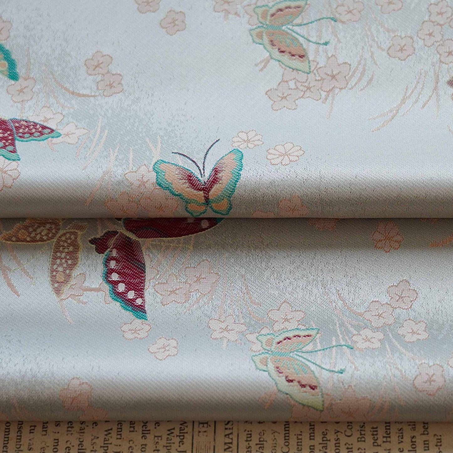 Butterfly Jacquard Brocade Fabric: Japanese Style Damask (By The Meter)