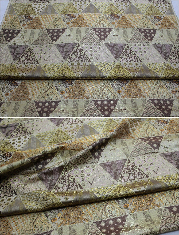 Tissu patchwork brocart : jacquard damassé en soie et rayonne, tissu pour costumes, décoration intérieure, au mètre