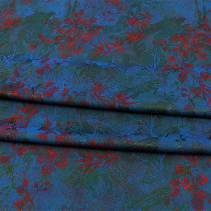 Blue Floral River Print Fabric, Viscose Nylon Blend, 59" Wide