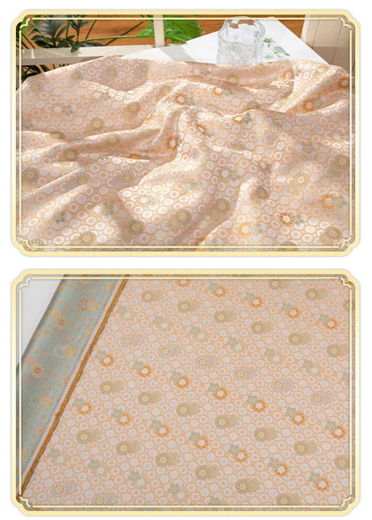 59"W Silk Brocade Fabric: Floral Sewing Material