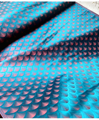 Leaf Brocade Silk Satin Fabric: Antique Cheongsam Hanfu Material