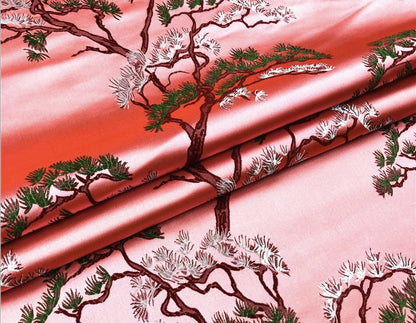 Pine Tree Silk Brocade Fabric: 59" Wide Upholstery & Sewing