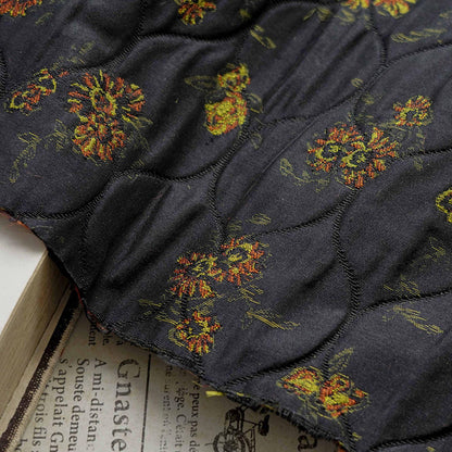Embossed Floral Quilted Jacquard Fabric: Polyester Blend Upholstery