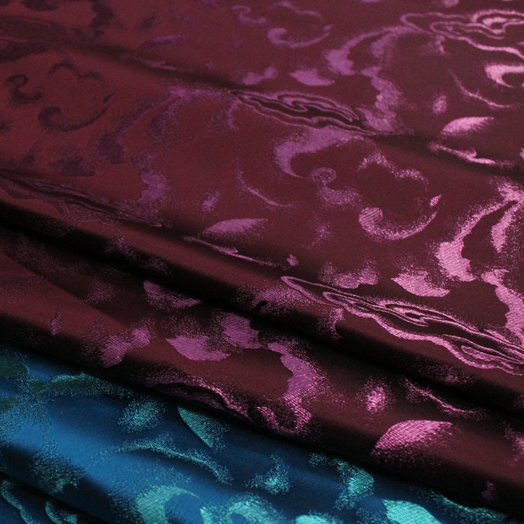 Cloud Brocade Fabric: Silk Rayon Jacquard, Costume Dress Material