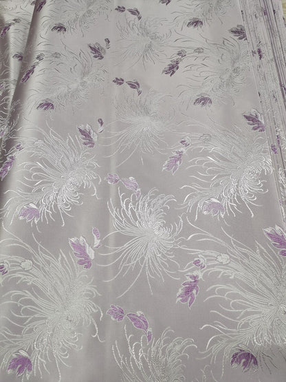 Chrysanthemum Brocade Fabric: 45" Wide Satin Jacquard Damask - Costume & Decor