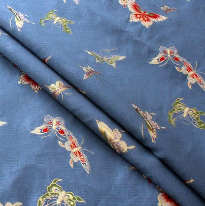Butterfly Gold Weaving Rayon Fabric: Mongolian Tibetan Pattern, 58"W