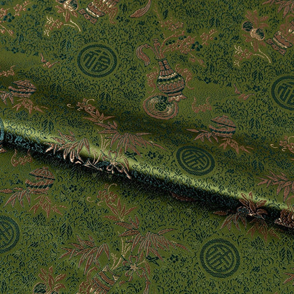 Dark Green Tibetan Textile Fabric: Rayon Blend Upholstery
