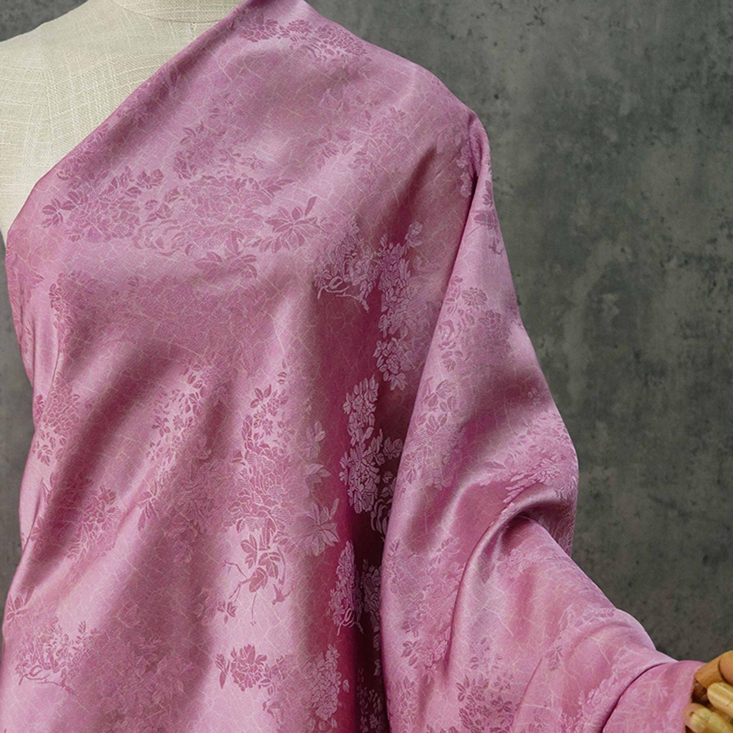 Floral Rayon Fabric: Ancient Painting Print, Costume & Decor - 55"W