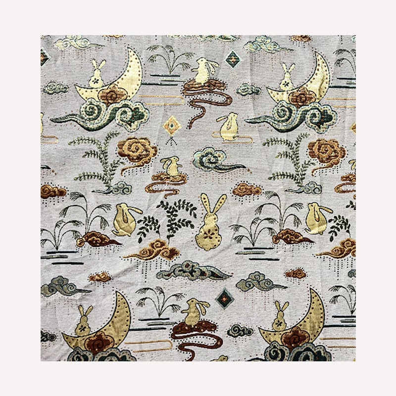Rabbit Brocade Jacquard Fabric: 57"W Chenille Upholstery, Costume, Decor
