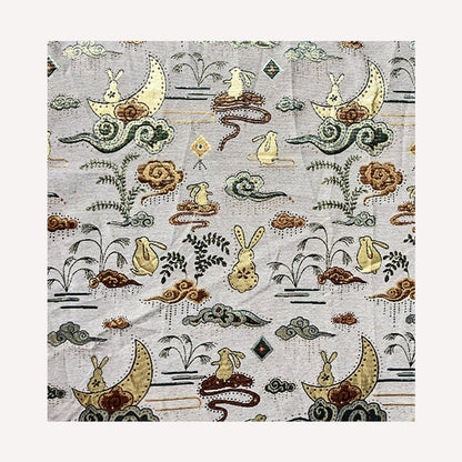 Rabbit Brocade Jacquard Fabric: 57"W Chenille Upholstery, Costume, Decor