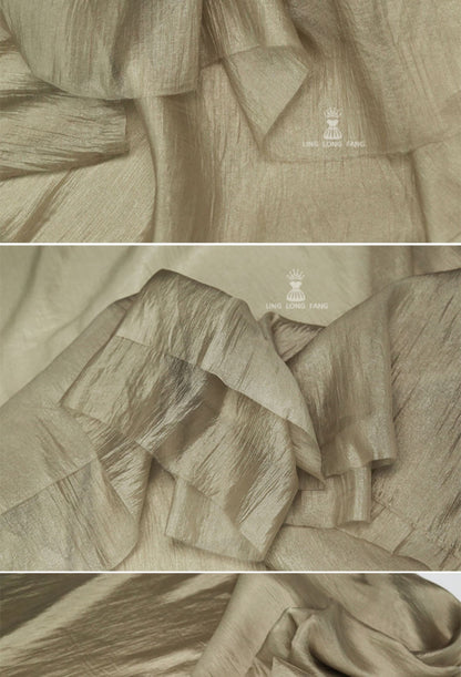 Shiny Glazed Rayon Blend Fabric: Lightweight Pearlescent Material, 59" Wide