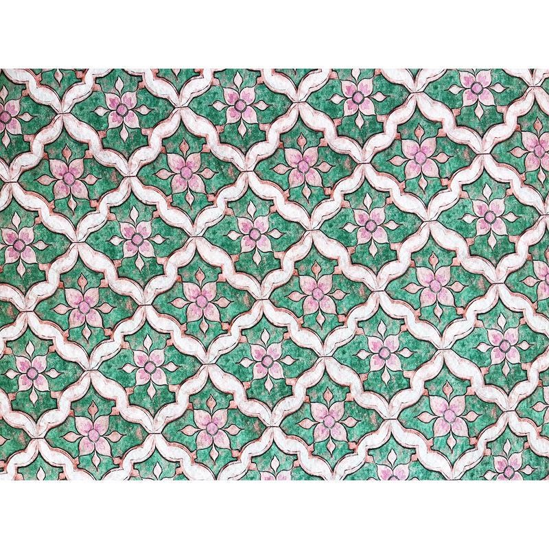 Tissu Tencel Ramie : imprimé floral Dunhuang, 150 cm de large, vendu au mètre