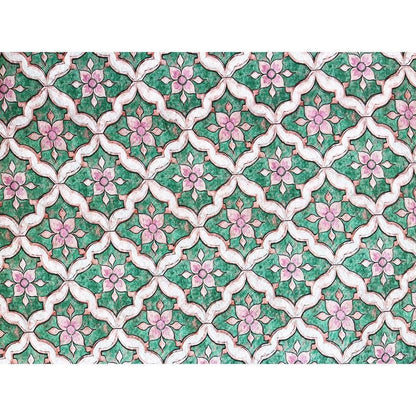 Tissu Tencel Ramie : imprimé floral Dunhuang, 150 cm de large, vendu au mètre
