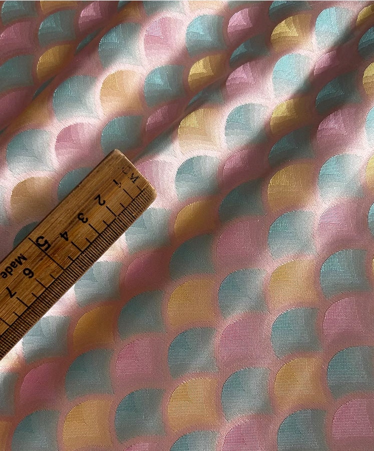 Layered Leaf Brocade Rayon Fabric: Antique Cheongsam Hanfu Style