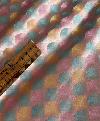 Layered Leaf Brocade Rayon Fabric: Antique Cheongsam Hanfu Style