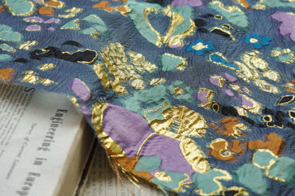 Gold Thread Jacquard Upholstery Fabric: Victorian Edwardian Style, 55"W