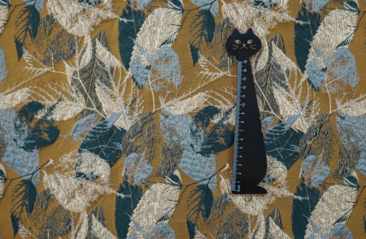 Autumn Leaves Jacquard Fabric: Oil Painting Style, Upholstery & Sewing, 61" Wide