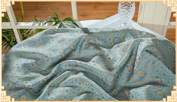 Tissu brocart de soie Song Dunhuang 59" : Robe et cheongsam tibétains