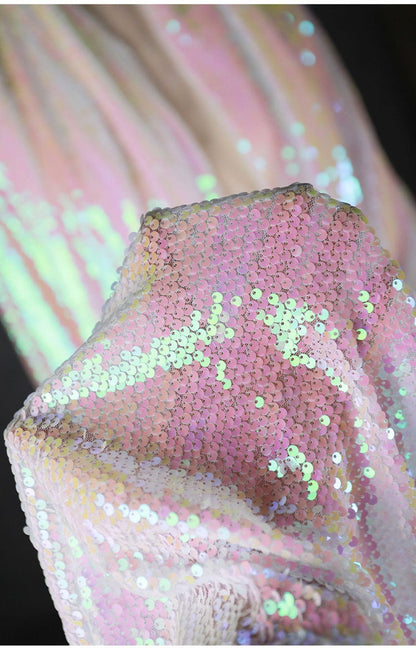Pink Fish Scale Sequins Fabric: 53"W Symphony Gradient Polyester