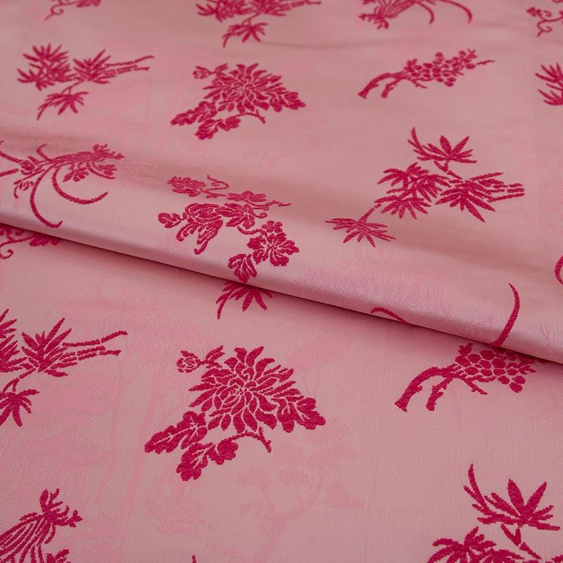 Jacquard Velvet Satin Fabric: Japanese Wedding Drapery, 58"W - By The Meter