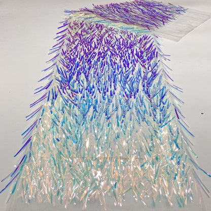 Tissu à broder à paillettes : bandes fluides de 4 mm x 60 mm, pour la confection de robes à faire soi-même