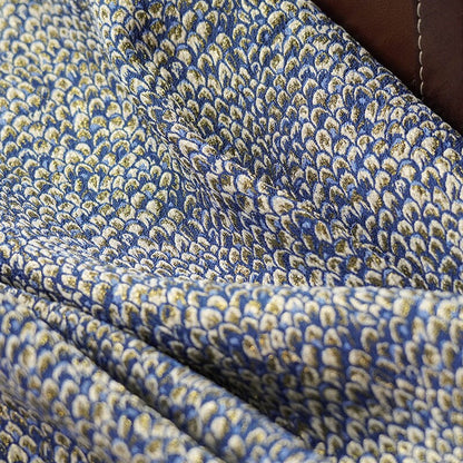 Metallic Damask Jacquard Fabric: 3D Fish Scale Texture, 53" Wide