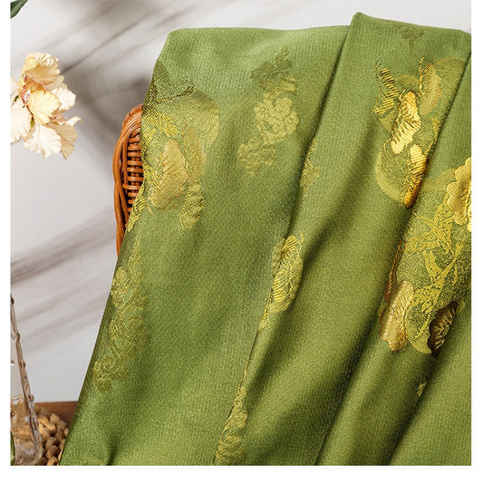 Tissu brocart Jacquard à motifs de grues : Rayonne Cheongsam Qipao de 150 cm de large