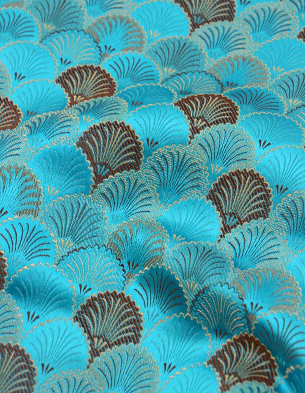 Japanese Fan Fabric: Silk Rayon Jacquard Brocade (29.5" Width)