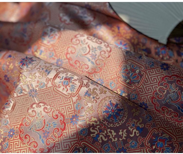 Chinese Brocade Fabric | Window Motif Jacquard, Hanfu Cheongsam Material