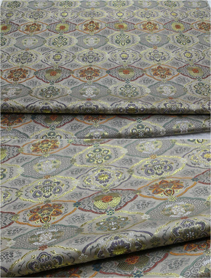 Japanese Floral Jacquard Brocade Fabric: Silk Rayon Blend (29.5" Width) - Poppylollipop
