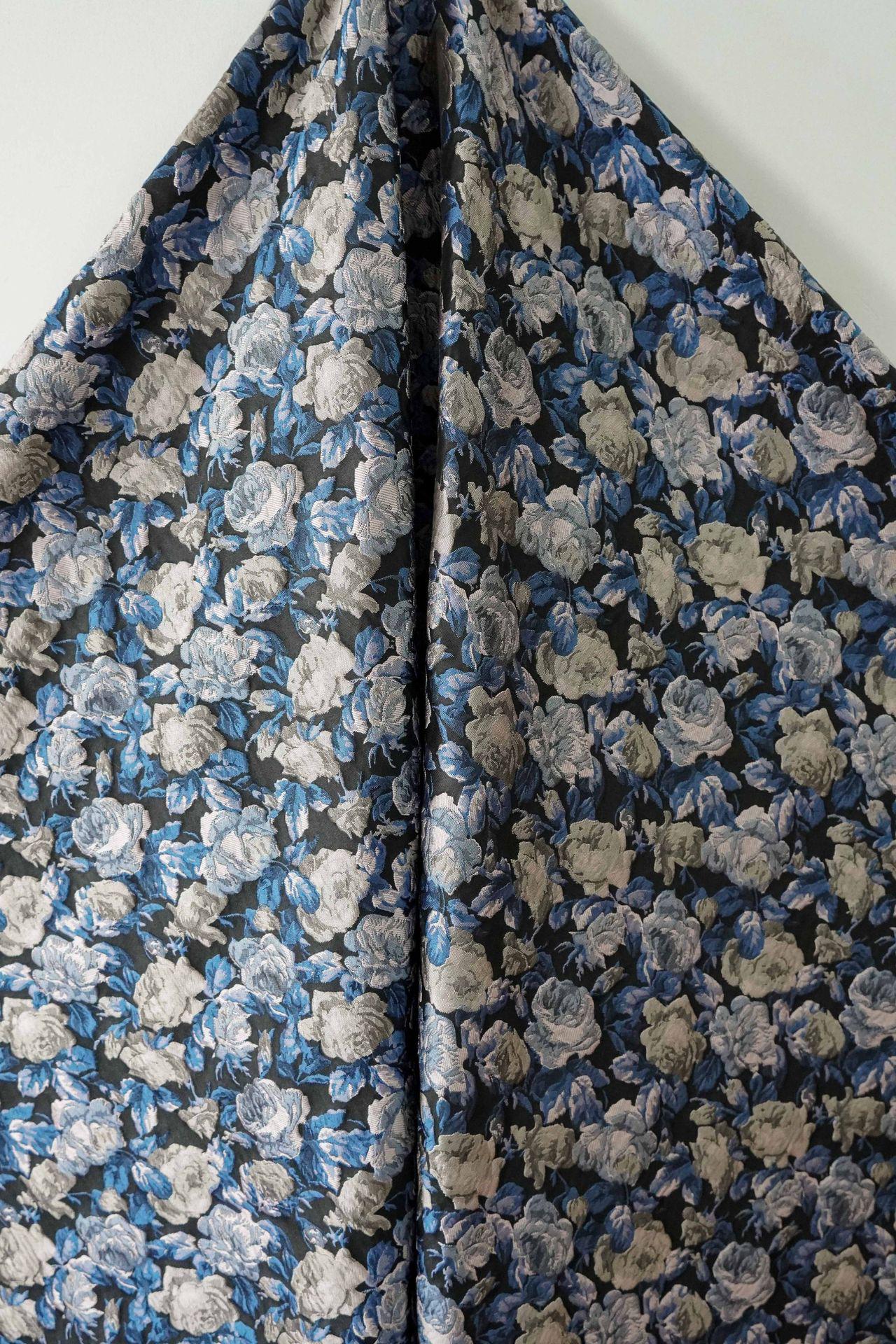 Vintage Rose Jacquard Fabric: Embossed 3D Floral Brocade, 57" Wide