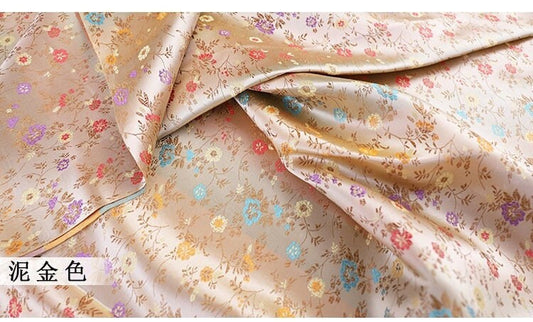 Tissu brocart de soie à motifs floraux : 150 cm de large, rayonne, matériau de couture