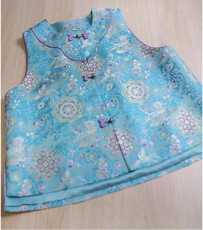 Auspicious Baoxiang Flower Brocade Fabric: 55"W Tibetan Robes