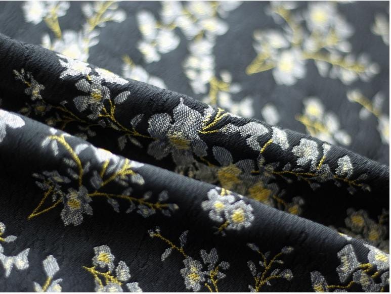 Gold Thread Jacquard Fabric: Retro Reversible Upholstery, Costume, Decor