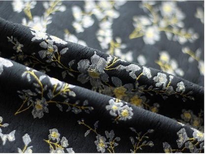 Gold Thread Jacquard Fabric: Retro Reversible Upholstery, Costume, Decor