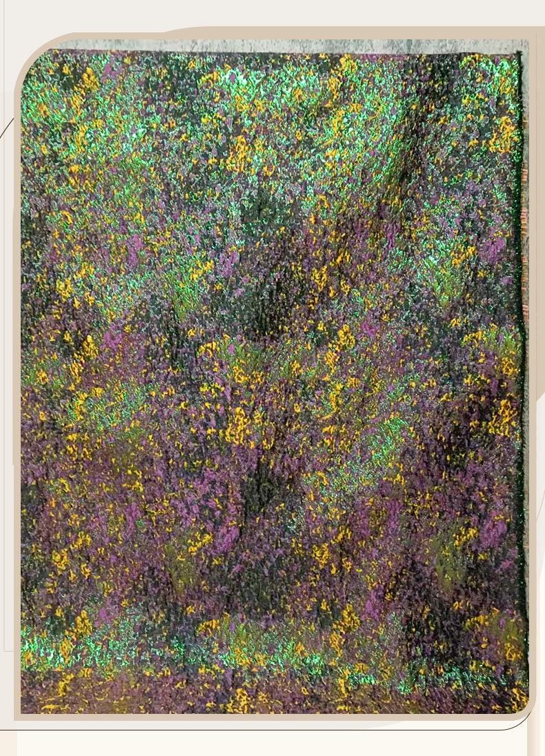 Reversible Jacquard Brocade Fabric with Oil Painting Effect & Metallic Threads, 56"Wide