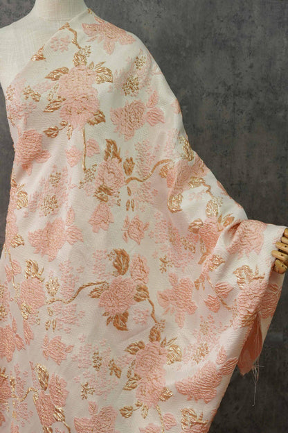 Gold Embossed Palace Jacquard Fabric: Damask Upholstery, Costume, Decor