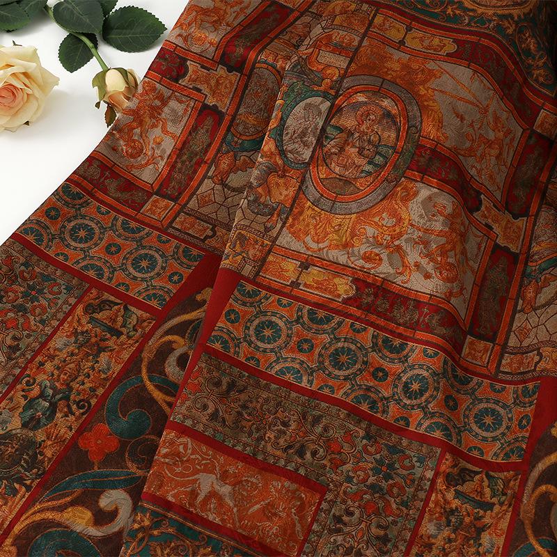 Tea Silk Satin Fabric: 59"W Vintage Style Upholstery, Costume, & Drapery