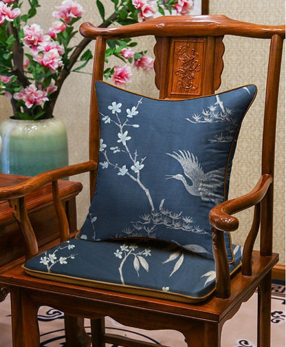 Oriental Crane Brocade Jacquard Fabric: 57"W Damask Polyester
